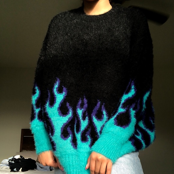 blue flame sweater adika